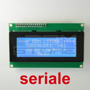 Display SERIALE BLU 20x4 - PCF8574 IIC/I2C LCD retroilluminato 